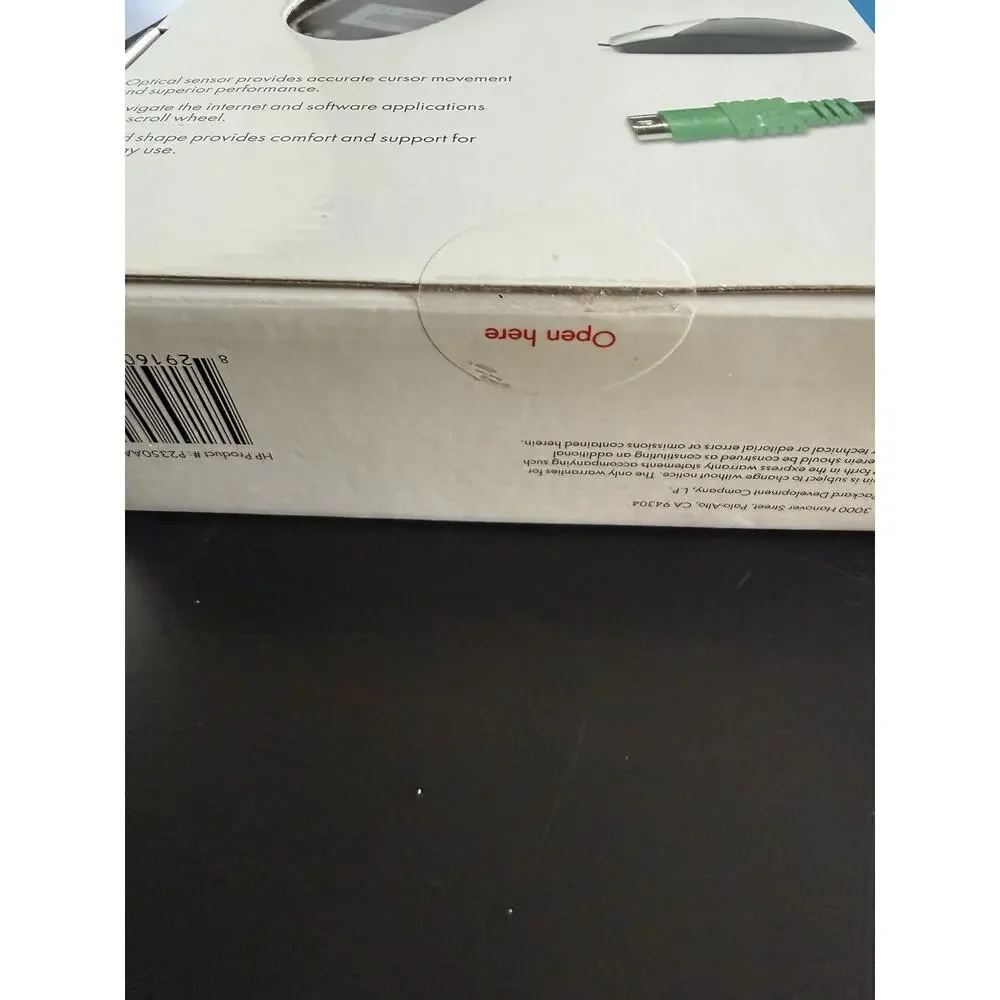 HP Optical 3 Button Mouse M871 PS2 Wired Scroll Wheel Vintage New